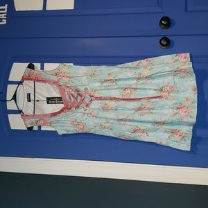 Scarlet Darkness blue pink floral bodice summer cottagecore fairy dress NWT